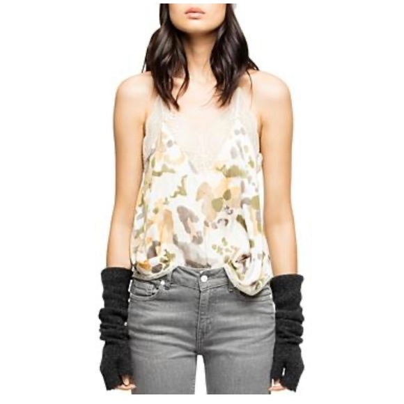 ZADIG & VOLTAIRE CHRISTY CAMO CAMISOLE TOP - Picture 4 of 12